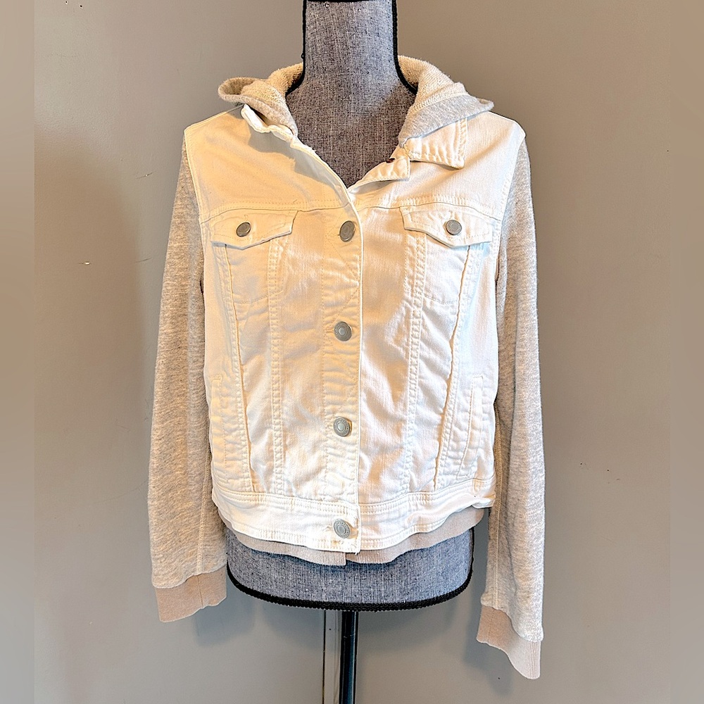 American Eagle Button Down Denim Sweatshirt Jacket Size L